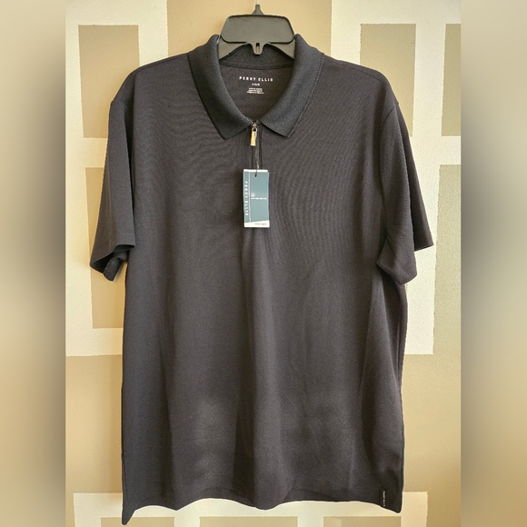Perry Ellis Men's Black Polo Shirt - Picture 1 of 6